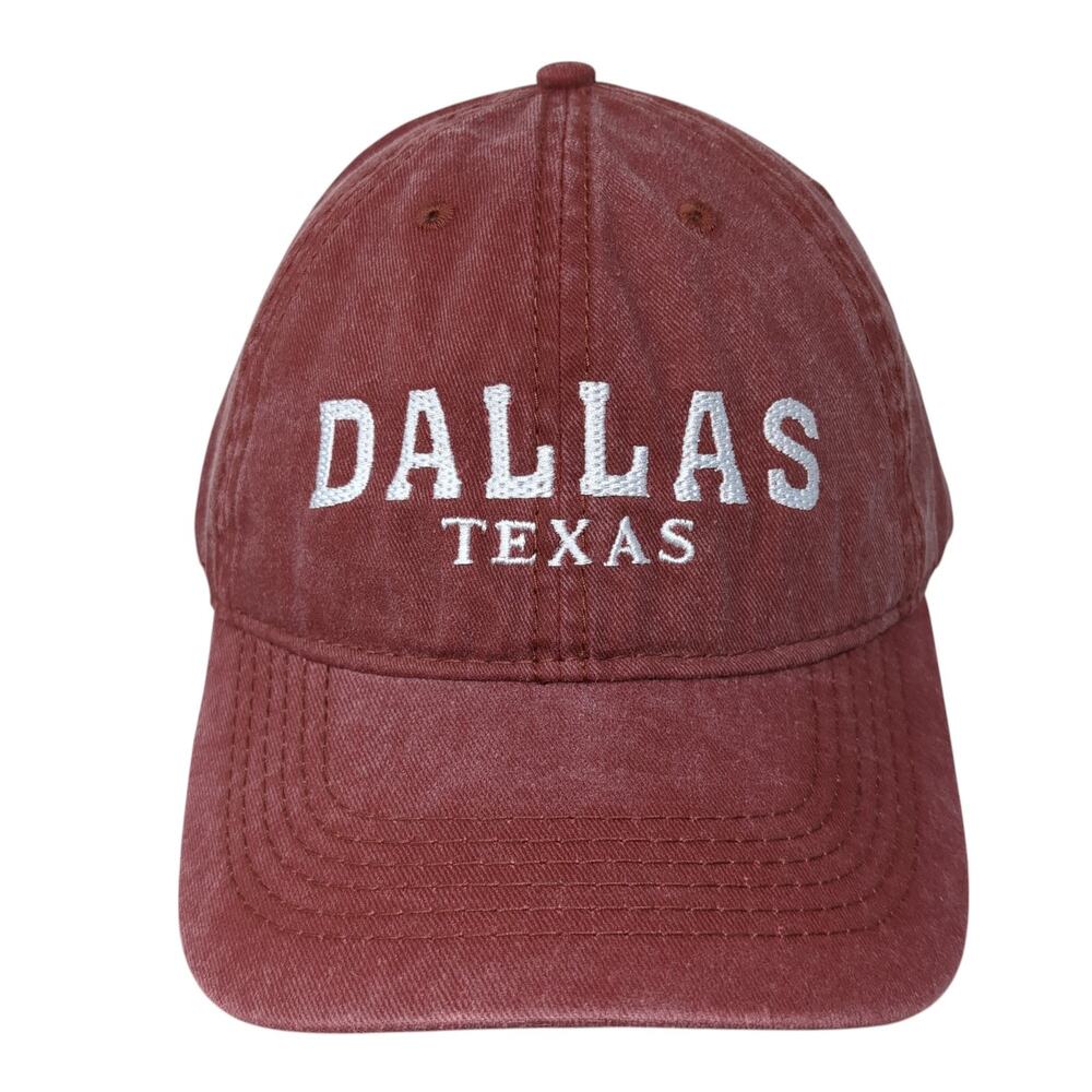 Dallas Texas Slideback Baseball Cap Red One Size Adjustable Embroidered Esy